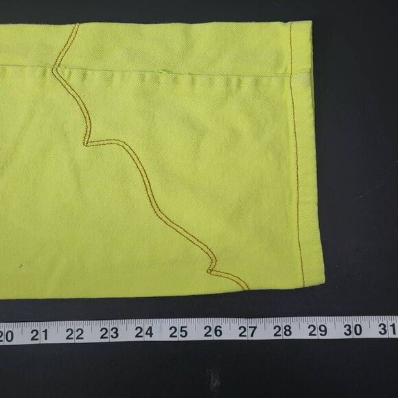 Pastiche Womens Western High Rise Straight Leg Jeans Size 31 Neon Green Retro - Picture 7 of 8